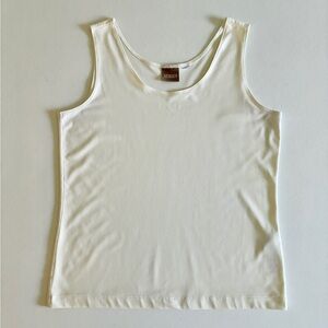 Chico’s Off-White Tank Top Women’s M Stretch Scoop Neck Layering Workwear Office